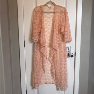 NWT light peach lace kimono cardigan